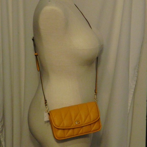 Coach C8571 $295 Hayden Quilted Pillow Leather Papaya Crossbody NWT! - Picture 4 of 9